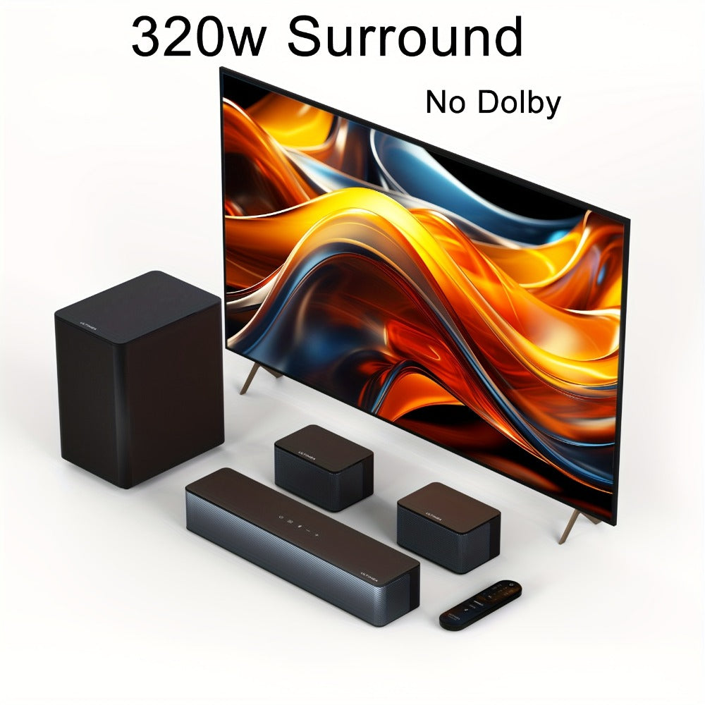 ULTIMEA 5.1 Channel Soundbar with Subwoofer & Adjustable Rear Surround Speakers, BASSMX Deep Bass Technology, SurroundX Algorithm, Movie Dialogue Music Modes, Remote Control – Home Theater Sound System for Smart TV (320W / 410W Dolby Atmos)
