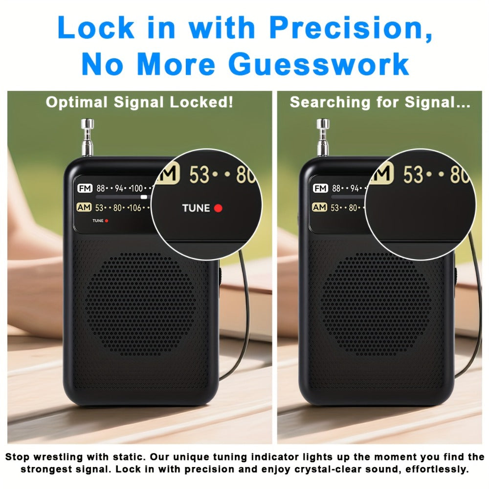 Qoosea Portable AM FM Radio with Long-Distance Reception, Handheld Transistor Radio with Crystal Clear Speaker, Battery Operated 2AA – Compact Emergency Radio for Outdoor, Camping, Travel, Home & Disaster Preparedness