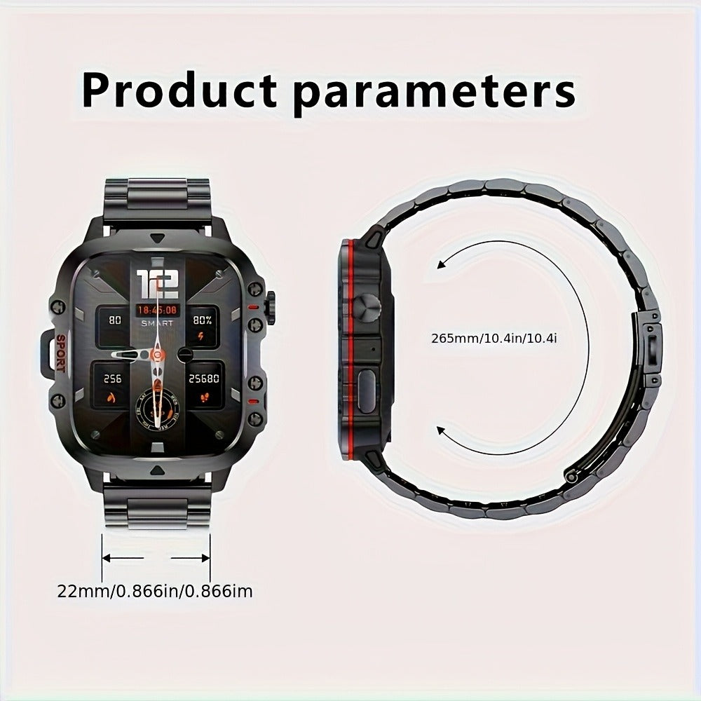 Illumination Light Smartwatch K33 Khaki – Full Touch, 100+ Sport Modes, Wireless Calling, Music Playback, Remote Camera, Weather Forecast, Alarm & Custom Watch Faces – Unisex Silicone Strap