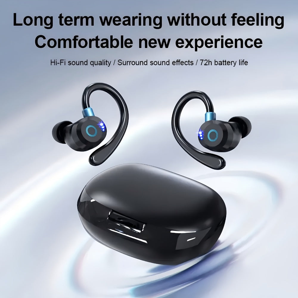 Hi-Fi Stereo Wireless Earbuds LED Digital Display Touch Control Noise Canceling Fast Charging Gaming Sport Headset Lightweight In-Ear Earphones for Commute Gamers iOS Android Black Blue White