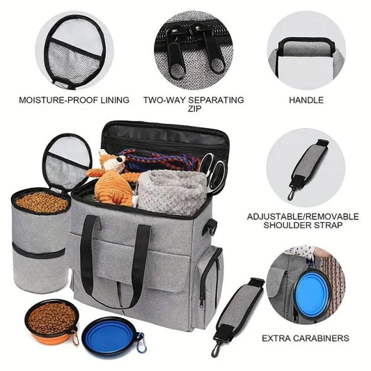Dog Treat Pouches, 5-Pack Nylon Training Bags with Zip Closures for Walks