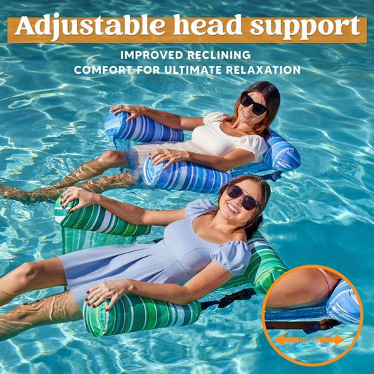 Inflatable Pool Float Lounge Chair 2-Pack for Adults with Back Support & Pillow
