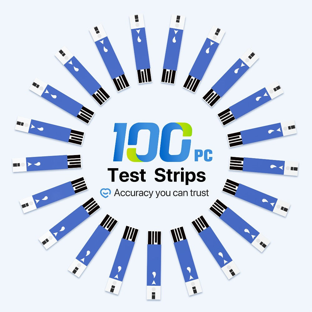 Diabetes Test Strips 100 Count – Compatible with G-425-1, G-425-2, G-425-3 Blood Glucose Monitors