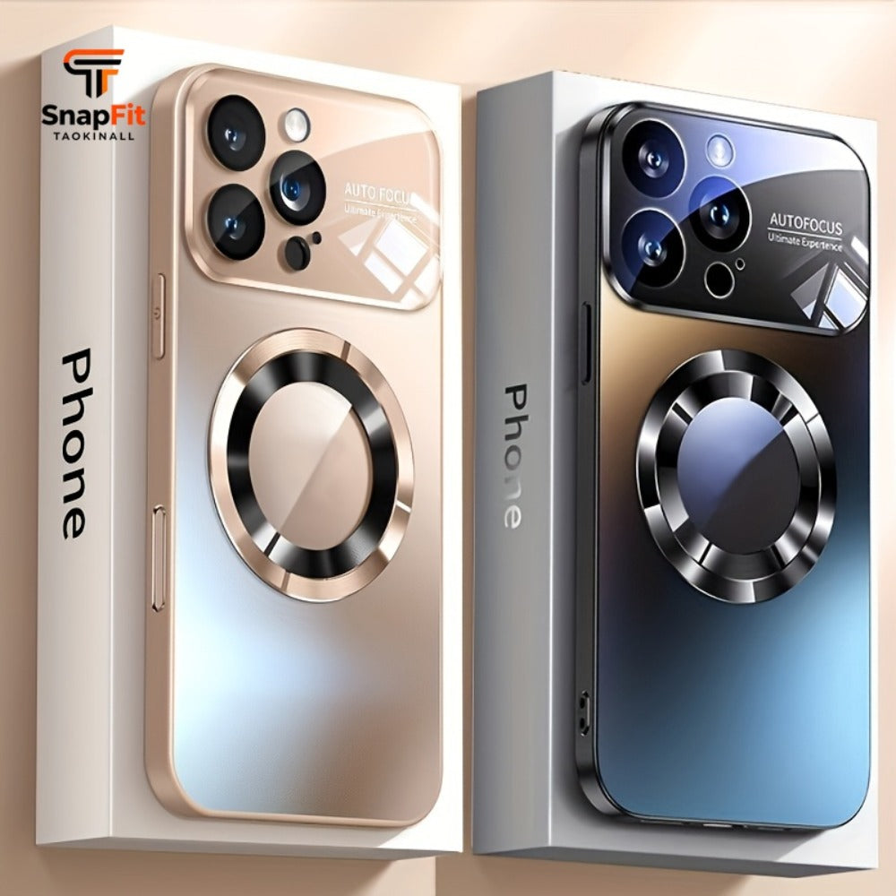 Titanium Matte iPhone Case Magnetic Wireless Charging Shockproof Glass Lens Cover for iPhone 17 Pro Max 17 Pro 17 Air 17 16 Pro Max 16 Pro 16 Plus 16 15 Pro Max 15 Pro 15 Plus 15 14 Pro Max 14 Pro 14 Plus 14