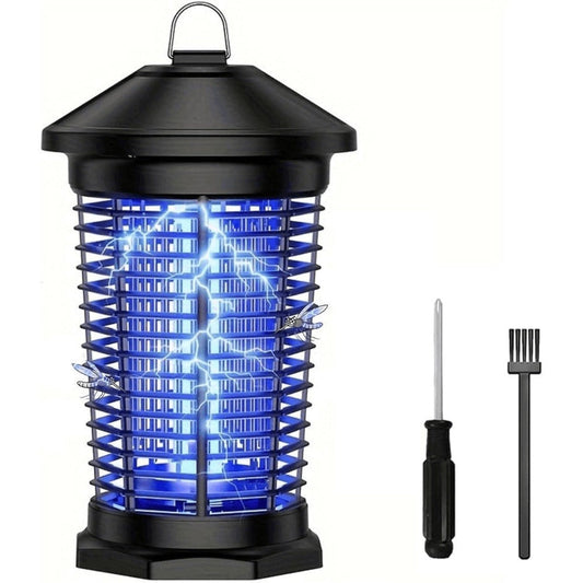 Electric Bug Zapper with 4000V Grid, 18W UV Bulb, 6 ft Cord and Removable Tray, Black