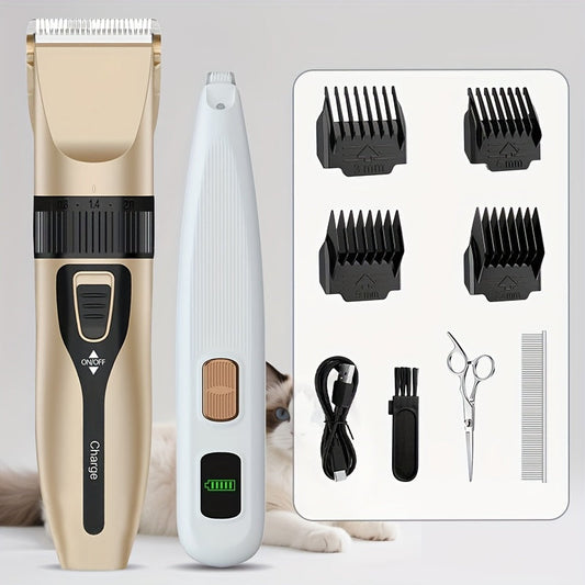 Pet Grooming Kit with Cordless Rechargeable Clippers, 3 Set Options