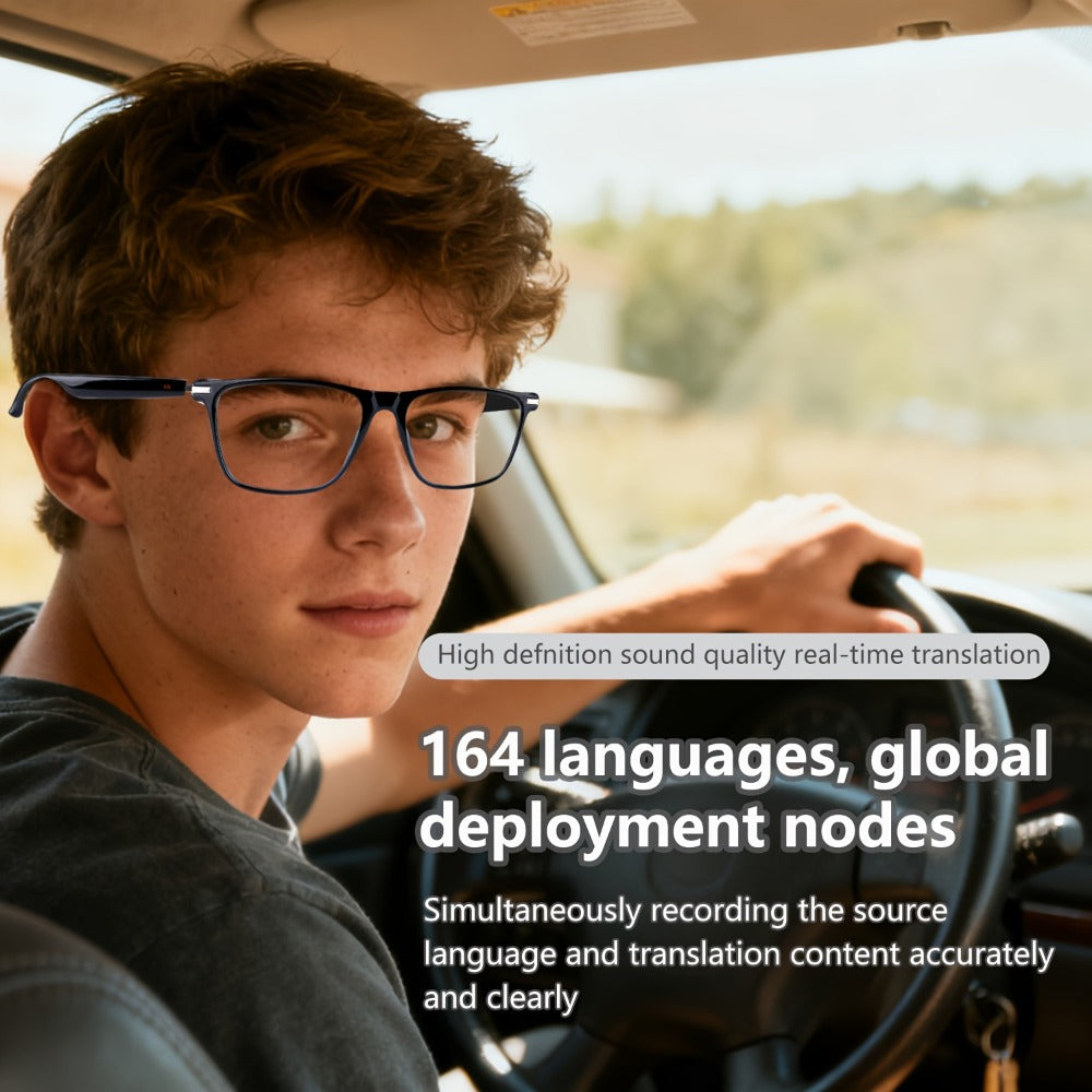 ChatGPT AI Translation Glasses with 160-Language Real-Time Translation, Photochromic Lenses, HiFi Audio & HD Calls – 19 Frame Styles, Unisex Smart Eyewear for Travel & Business