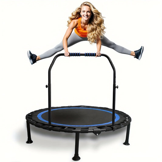 Mini Trampoline, 40-Inch Collapsible Fitness Rebounder with Adjustable Foam-Padded Handle