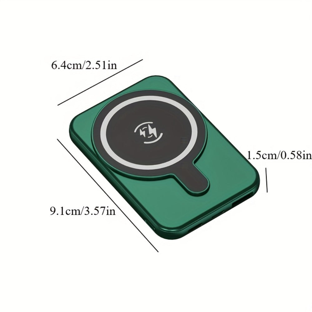 Slim Pocket Magnetic Power Bank 5000mAh 10000mAh with LED Display Wireless Charging Type-C Micro USB Input Fast Charge Battery Pack for iPhone 16 15 14 13 12 Samsung Android Travel