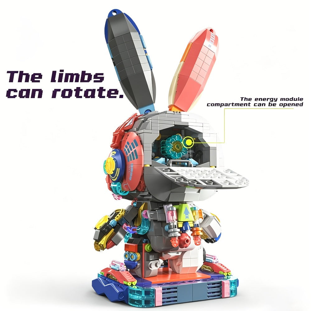 Mechanical Rabbit Building Block Display Model, Pink Punk Style