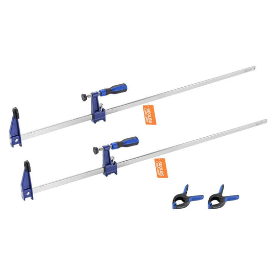 Bar Clamps for Woodworking with Cast Iron Jaws, 24- and 36-Inch Pack Options