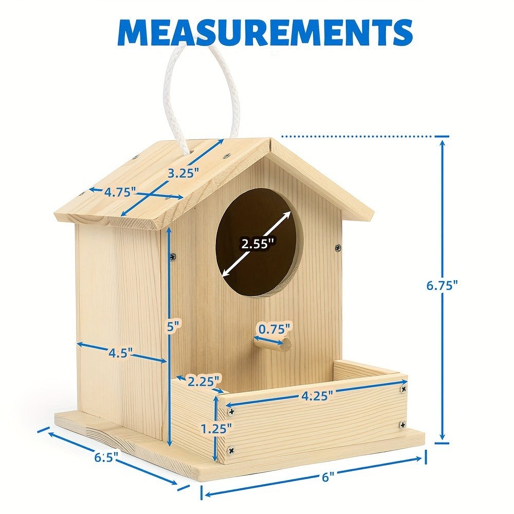 Wooden Birdhouse Building Kit for DIY Build-and-Paint Craft Projects