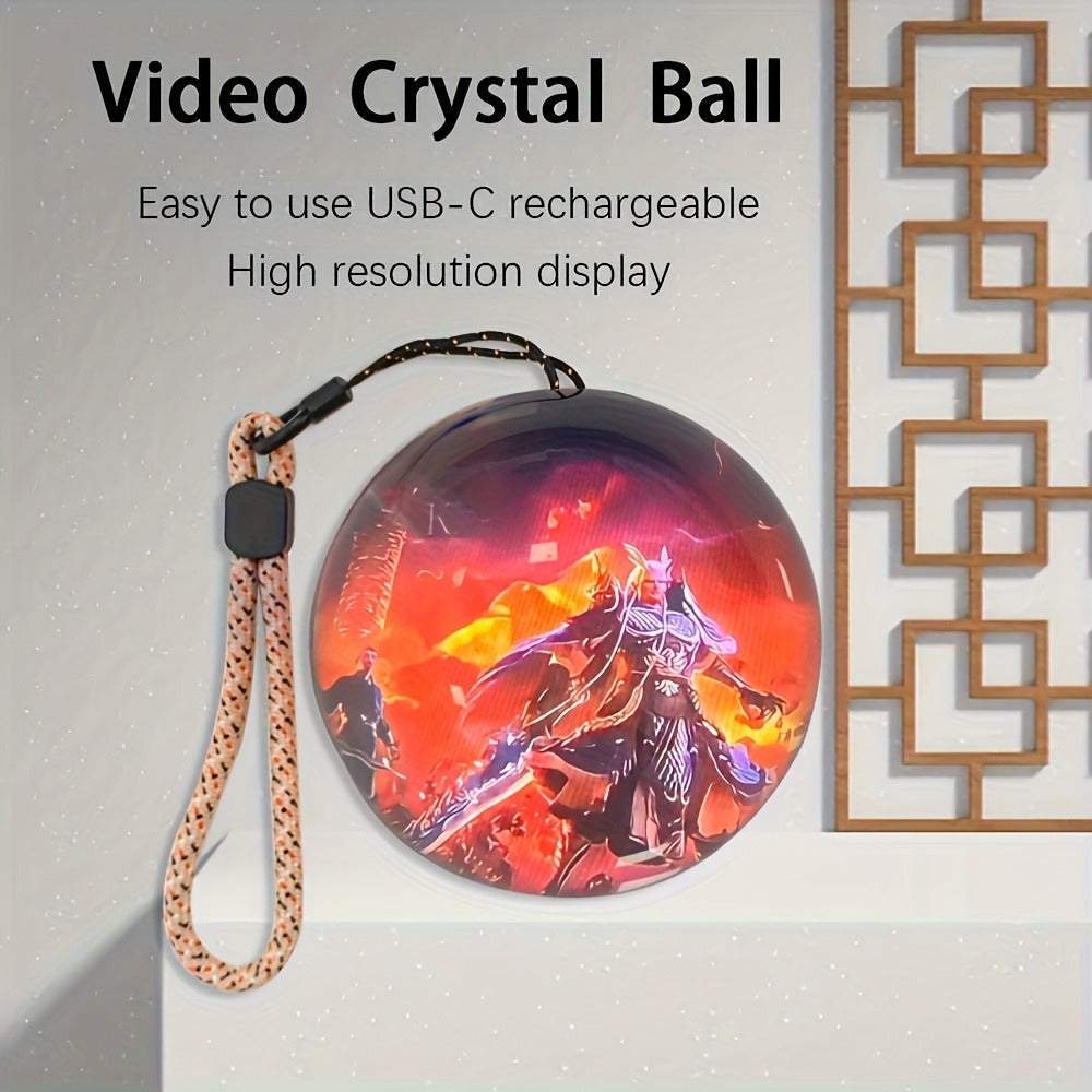 Crystal Ball Video Player Gift 2.7 Inch LED Light-Up Digital Sphere - Upload Your Own Videos & Photos, Personalized Keepsake for Anniversary Birthday Wedding Valentine Christmas, 3 Colors