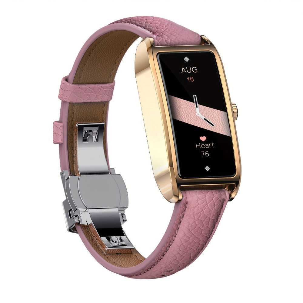 AMOLED Smartwatch for Women 1.13 Inch Zinc Alloy Fashion Watch 30-Day Battery Menstrual Cycle Tracking Sleep Stress Body Temperature Heart Rate Waterproof 12 Sport Modes Health Monitor Gift Blue Black Red Brown Pink