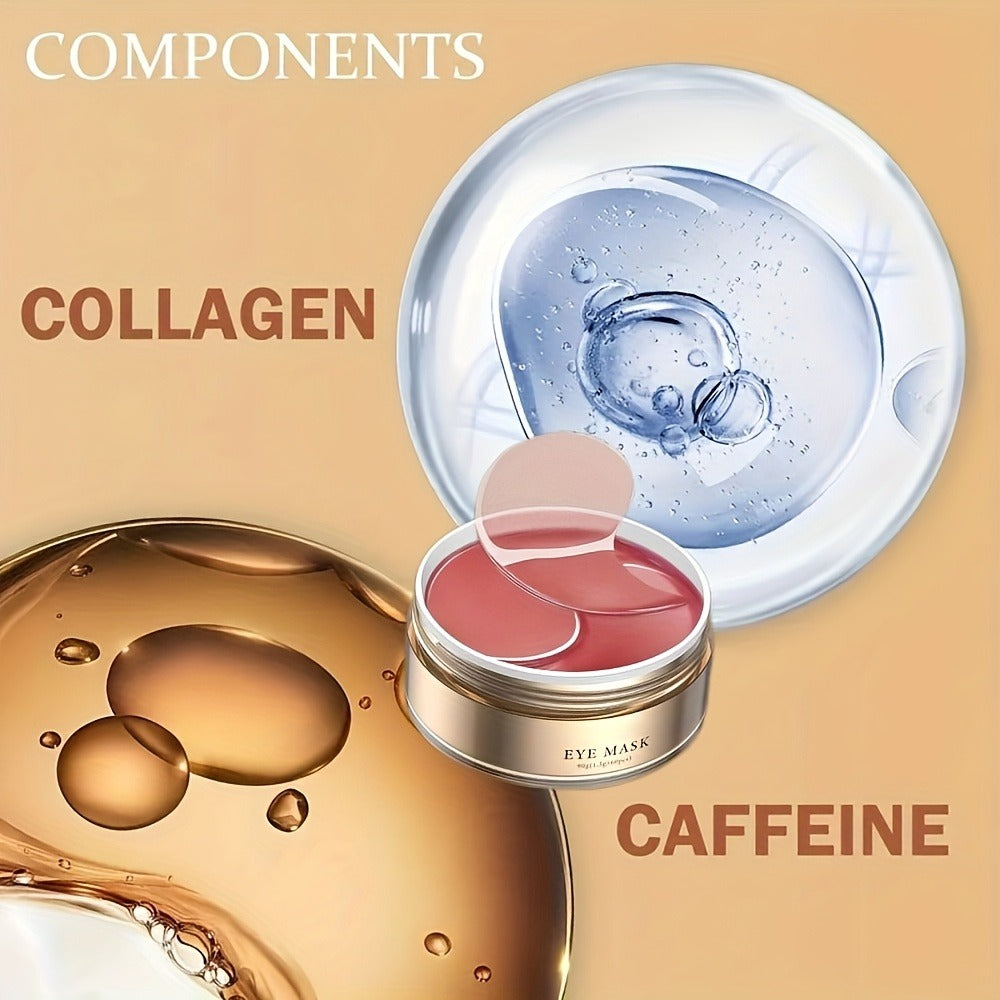 Under Eye Masks Caffeine & Collagen 60 or 120 Pcs - Hydrating Eye Patches with Niacinamide Hyaluronic Acid for Dark Circles Puffiness Fine Lines All Skin Types Unisex