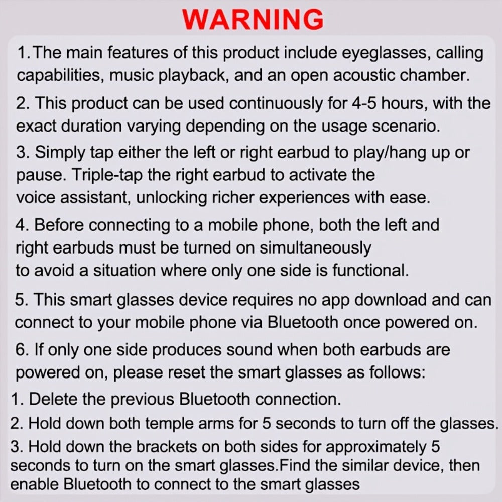Stereo Smart Audio Glasses Touch Control Intelligent Noise Reduction Type-C Rechargeable Ultra-Long Standby Clear Calls Fashionable Wireless Eyewear for Travel Daily Use Unisex