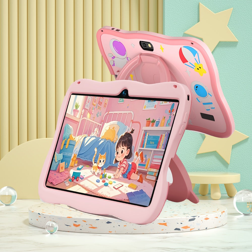 Kids Tablet 7 Inch Android 14 with Protective Case, 4GB RAM 32GB Storage, Parental Control, Google Kids Space, WiFi Bluetooth YouTube, Educational Gift for Toddlers Boys Girls Ages 3-12, Pink & Blue