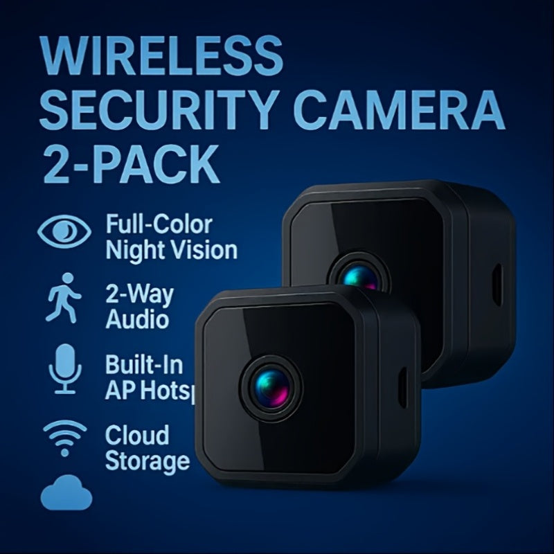 Mini Plug-In Security Camera Indoor Flexible WiFi with Night Vision, 24/7 Motion Alerts & TF Card Local Storage – No Monthly Fees, Perfect for Garage, Baby Room & Home Surveillance