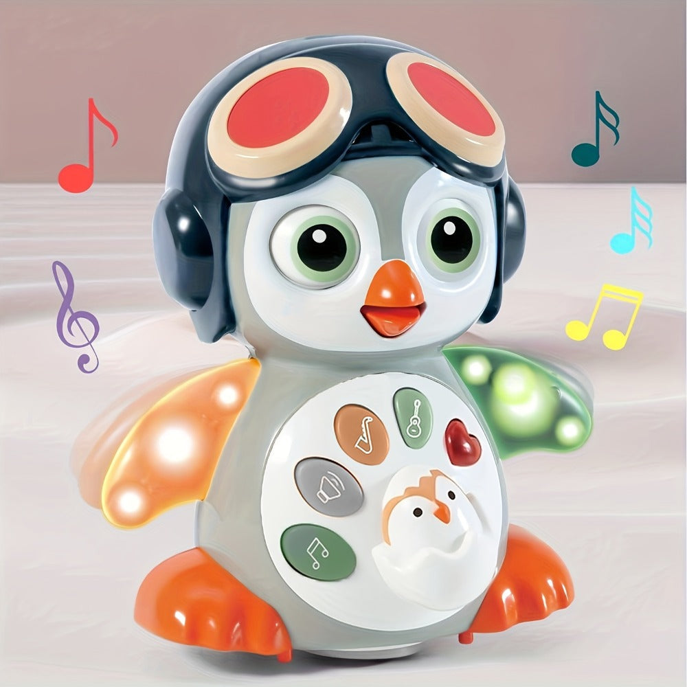 Interactive Dancing Penguin Baby Toy with Music, Lights & Crawling Motion – Infant Tummy Time Learning Toy, Sensory Light Up Musical Toy for Babies 6-12 Months, Easter Basket Stuffer & Baby Gift