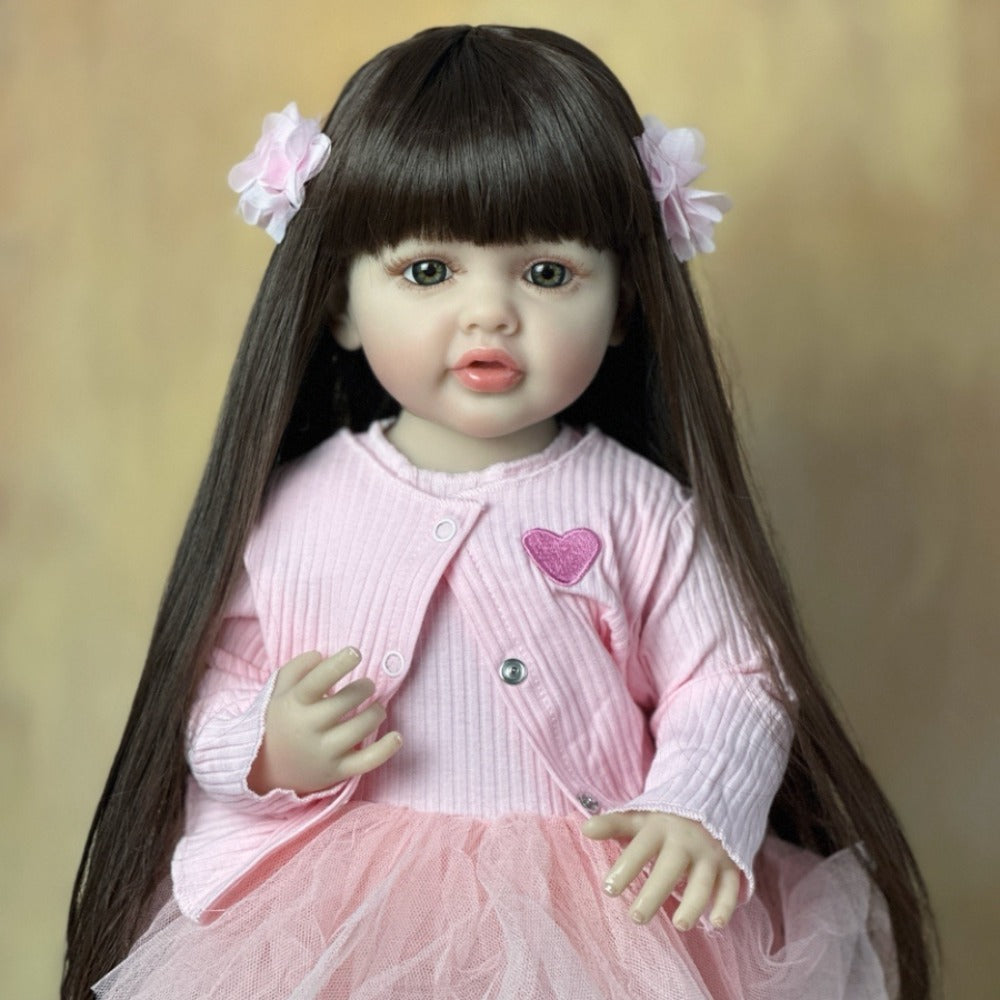 22-Inch Standing Reborn Baby Doll with Full Vinyl Body and Accessories