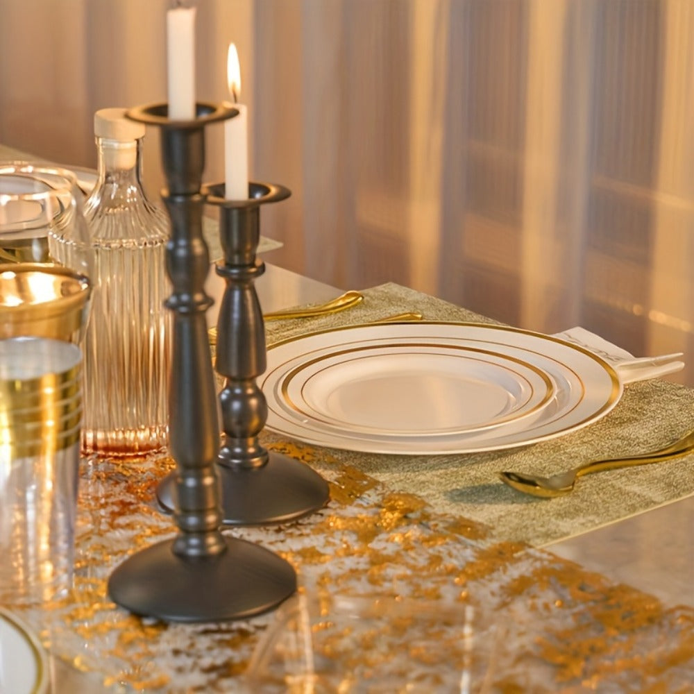 Disposable Dinnerware Set 350pcs for 100 Guests Party Plates Cups Silverware Napkins Wedding