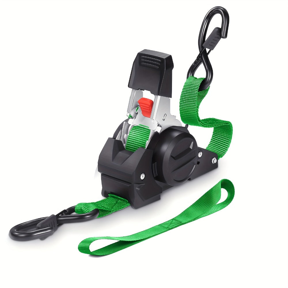Retractable Ratchet Straps with Extension Strap – Heavy Duty Auto Self-Retracting Tie Down Cargo Straps for Truck Trailer Motorcycle Moving & Appliances