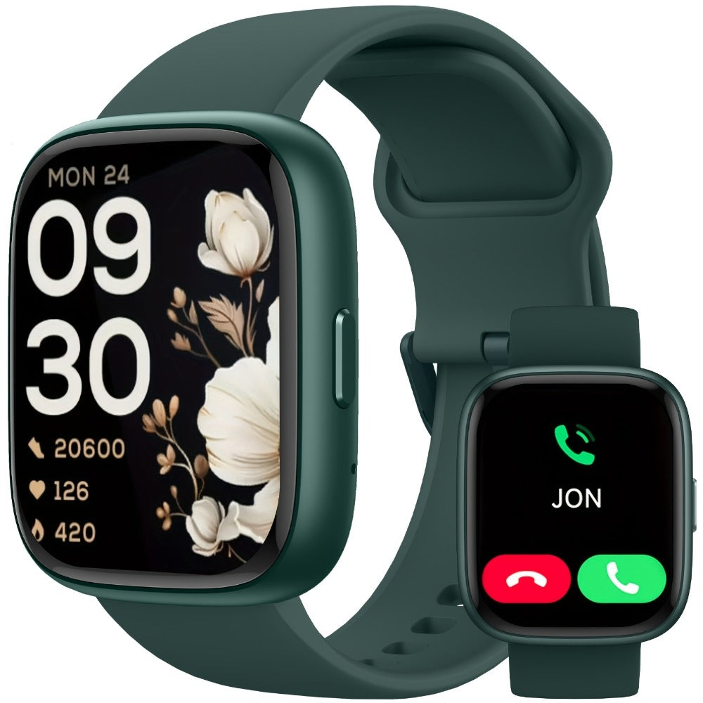 Alexa Built-in Waterproof Smartwatch 1.83" HD – Wireless Calling, 100+ Sport Modes, Heart Rate SpO2 Sleep Tracker, Optional Woven Strap – Unisex Black Green Purple Pink Gold White iPhone & Android