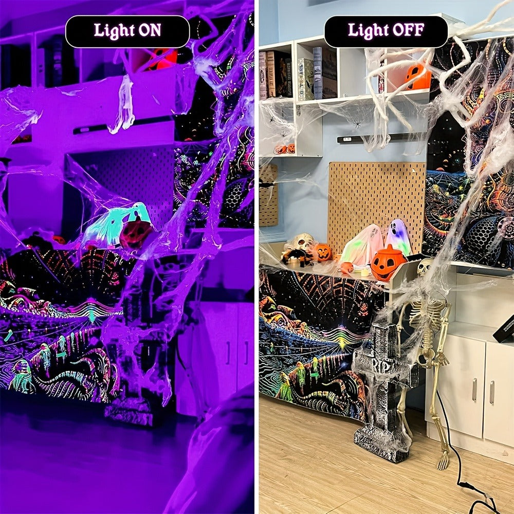 LED UV Blacklight USB Powered Mini Spotlight – Glow Party, Tapestry & UV Reactive Decoration with On/Off Switch
