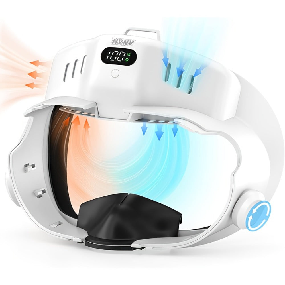 Meta Quest 3 VR Cooling Fan with Anti-Fog Face Pad - Dual Turbo 3-Speed 1000mAh Battery Breathable Face Interface Replacement