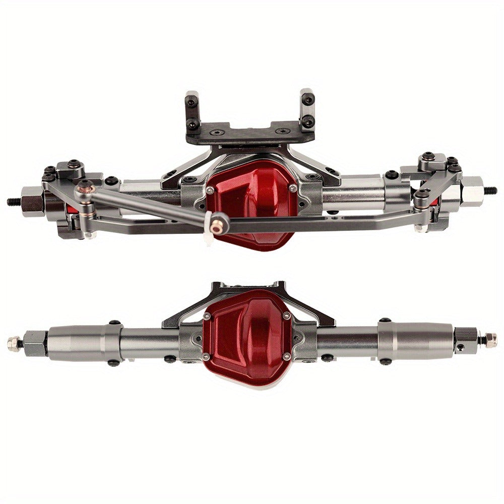 Metal Axle Upgrade Kit for 1/10 RC Crawlers, CNC Aluminum Front and Rear Straight Axles, SCX10 90046 90047