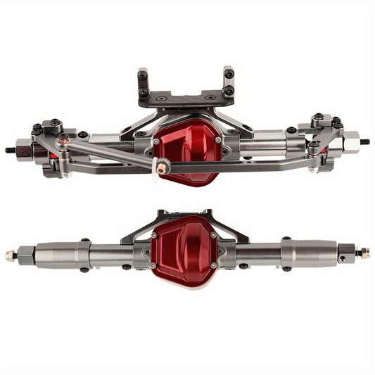 Metal Axle Upgrade Kit for 1/10 RC Crawlers, CNC Aluminum Front and Rear Straight Axles, SCX10 90046 90047