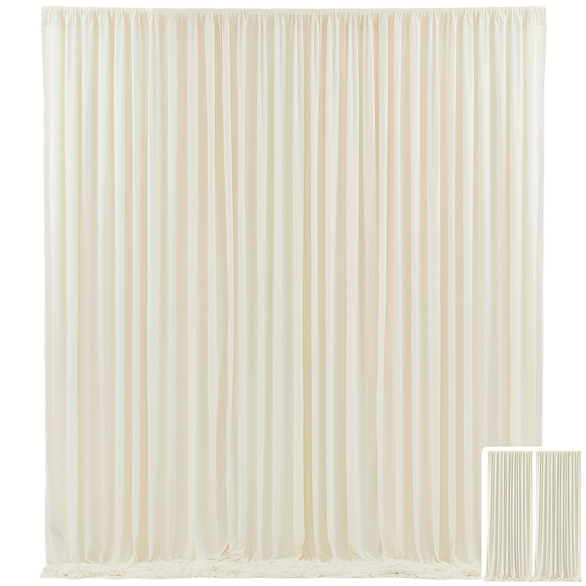 10x10Ft Polyester Photography Backdrop 2-Pack – Photo Booth Background Curtain for Party, Birthday, Wedding, Holiday, Stage & Exhibition Decoration, Wrinkle-Free, Machine Washable, Easy Pole Install