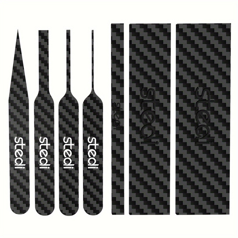 Carbon Fiber Sanding Sticks Set of 7, Hobby Model Sanding Tools with 4 Detail Polishing Boards, 3 Sizes 3"x0.6" 3"x0.4" 3"x0.2" for Scale Models Miniatures Gunpla