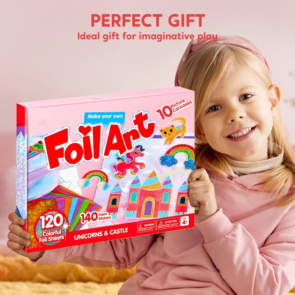 Unicorn Foil Art Craft Kit with Colorful Sheets for Creative Projects