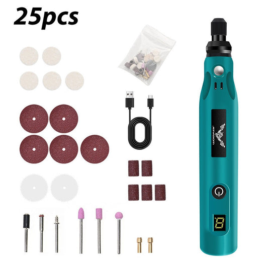Electric Engraving Pen Kit, Rechargeable Adjustable-Speed Rotary Tool, 25PCS or 39PCS