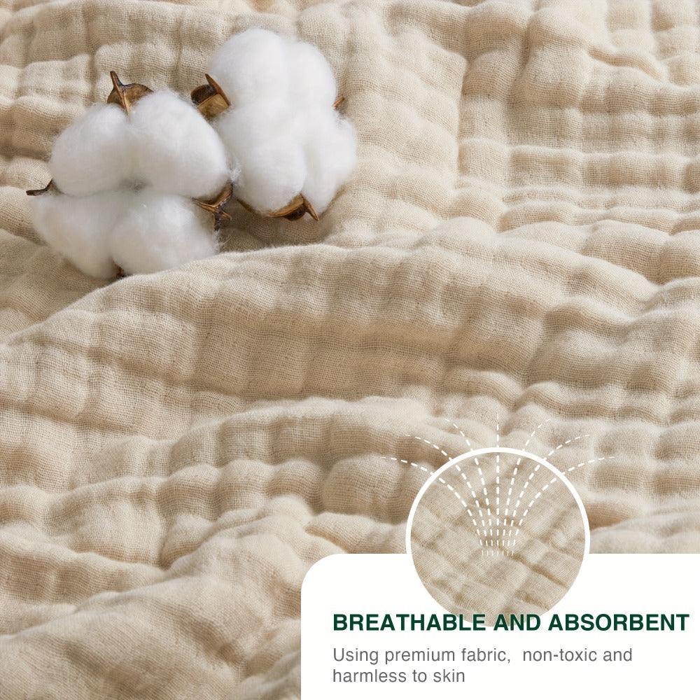 6-Layer Gauze Blanket 100% Muslin – Lightweight Breathable Cotton Throw for Couch & Bed, All Season Adult Blanket, 4 Colors