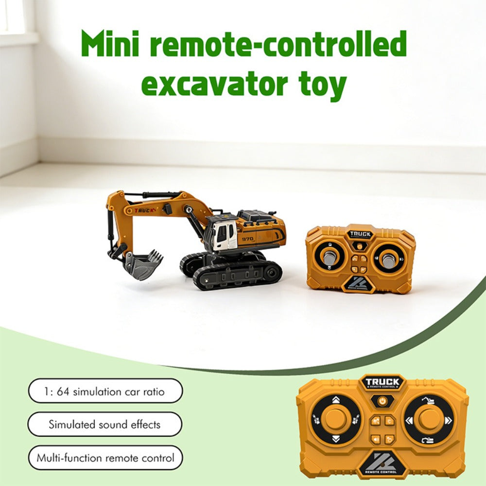 RC Construction Vehicle Toy 2.4GHz Remote Control Excavator Bulldozer Loader with Alloy Metal Cover Lights & Sound Effects – Crawler Tractor Truck for Boys Ages 8+ Birthday Christmas Gift