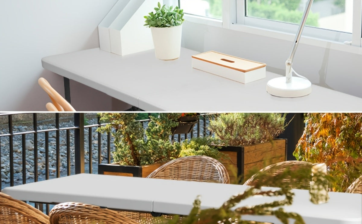 4-Foot Rectangular Folding Table with Tool-Free Assembly, Foldable Card Table for Patio detail image - detail view 9