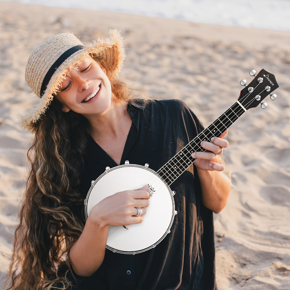4-String Banjo Ukulele, 23-Inch Beginner Kit with Gig Bag and Picks detail image - detail view 9