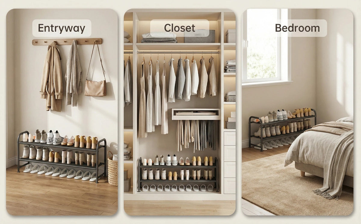 4-Tier Wide Shoe Rack with Stackable Design and Large-Capacity Storage for Entryway detail image - detail view 26