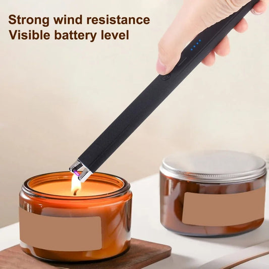 Plasma Arc Lighter 2-Pack, USB-C Rechargeable with LED Battery Display and Safety Switch