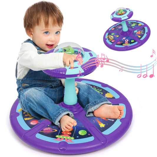 Dinosaur Sit and Spin Seat Toy with Music for Indoor Play