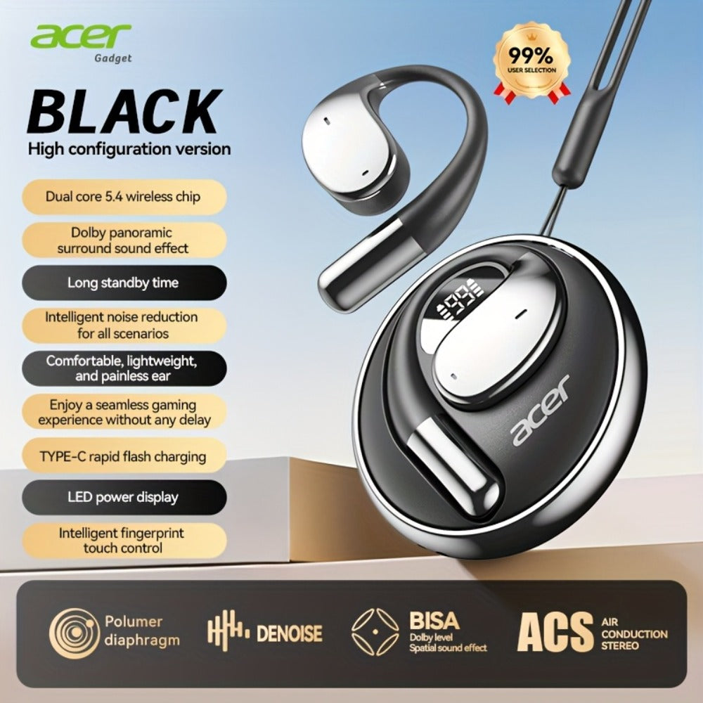 Acer TWS In-Ear Earbuds Noise Canceling Touch Control Sports Wireless Headphones Long Battery Life Lightweight for Running Workout Calls Compatible with Phone Tablet Valentine Gift