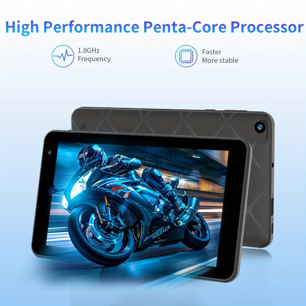 Android 15 Tablet 7 Inch, 8GB RAM 32GB ROM, 1TB Expandable Storage, WiFi 6 Dual-Band IPS Touchscreen Tablet with Protective Case, Multi-Core CPU, Dual HD Cameras – Black