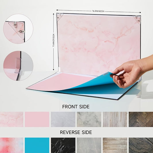 Photography Backdrop Paper, 6 Reversible Sheets with 12 Designs, 16 x 11.5 Inches