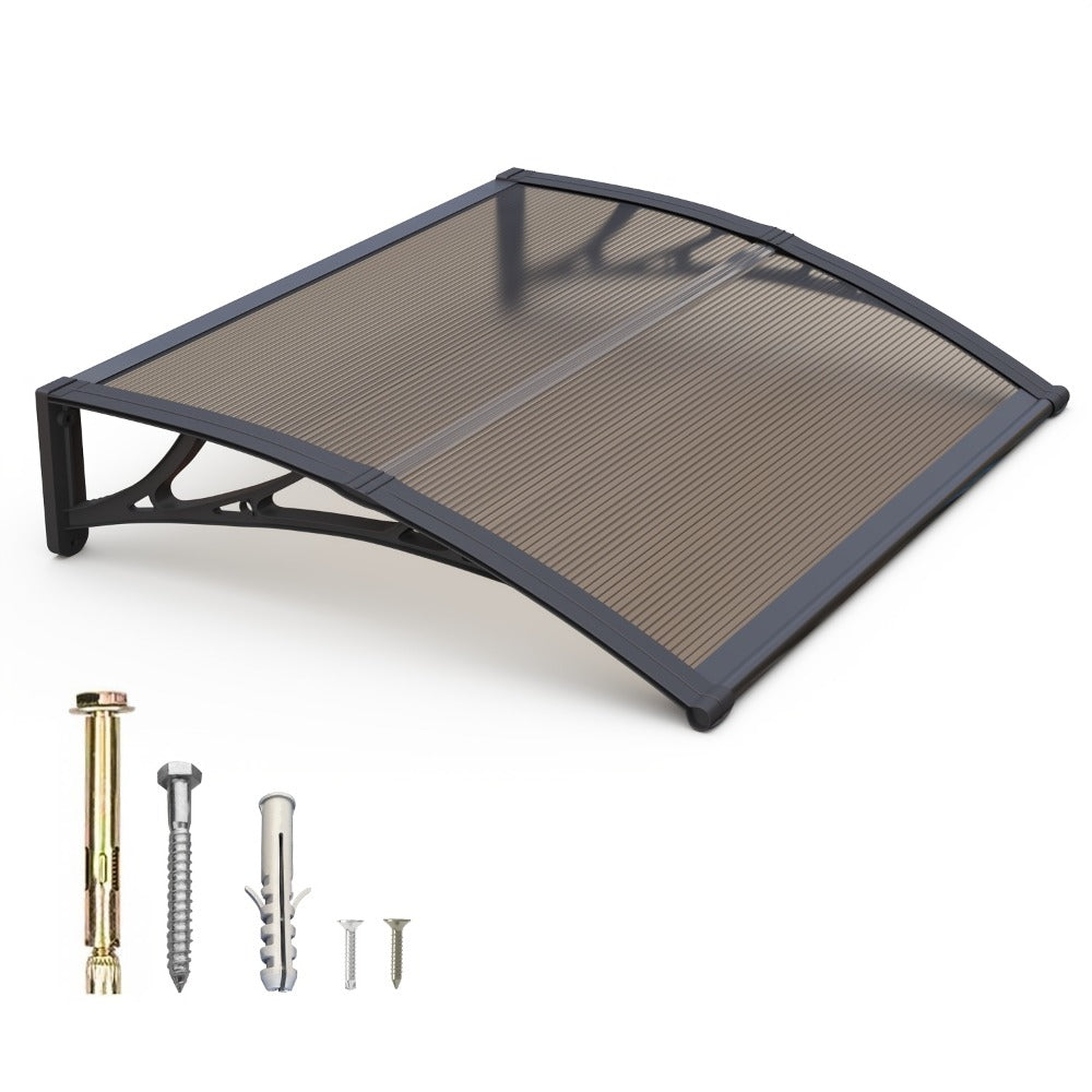 Window Awning Door Canopy Polycarbonate Overhang – UPF 50+ UV & Rain Protection, Leak-Proof Hollow Sheet, Weather-Resistant Outdoor Patio Awning for Doorways, Windows, Storefronts – Multiple Sizes & Colors