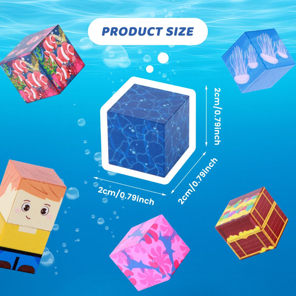 Ocean Adventure Magnetic Building Blocks, 54 or 100 Pieces, 3D Sea Theme Magnet Tiles for Ages 3+