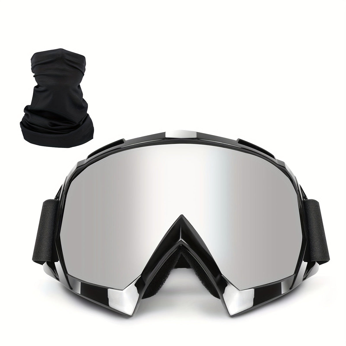 Ski Goggles Set with Black Headband – TPU Frame PC Lens Mirror Coating, Thick Foam Pad, Adjustable Strap, 28+ Color Styles, Adult Snow Goggles for Skiing & Snowboarding, Great Gift