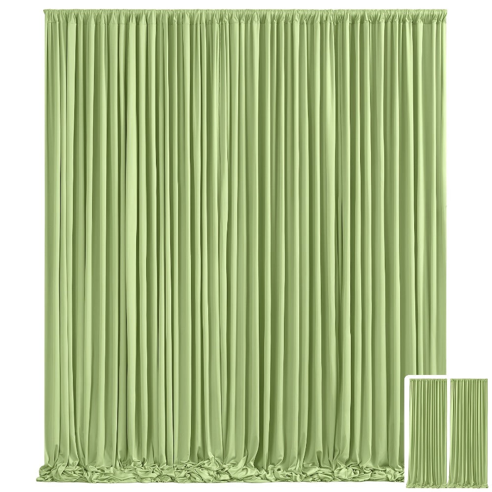 Party Backdrop Curtains 2pcs 7.2x10FT Non-Transparent Wrinkle-Free with Poles for Wedding Birthday Bridal Shower Christening Graduation Prom Holiday Photo Booth Decoration