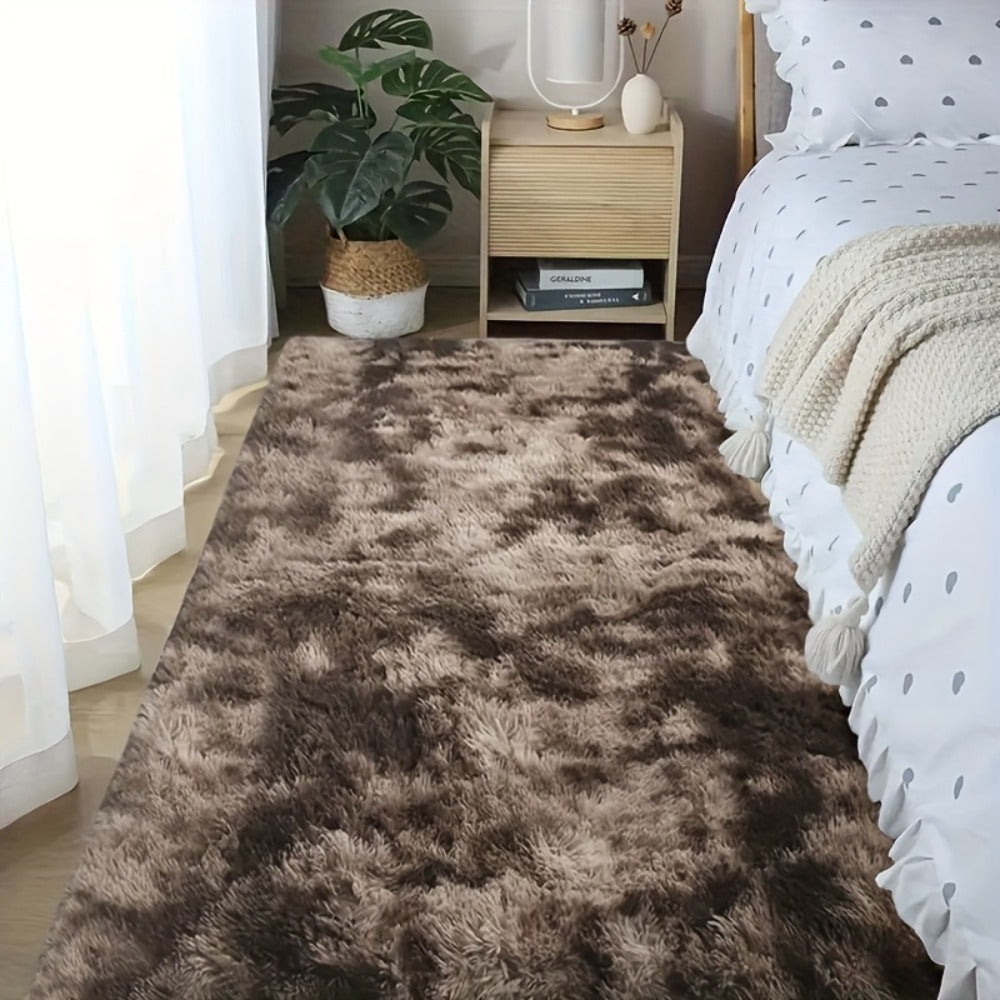 Tie-Dye Shaggy Fluffy Area Rug Non-Slip Machine Washable – Soft Plush Fuzzy Carpet for Bedroom, Living Room, Hallway & Dorm – 6 Colors, 4 Sizes: 2x6, 3x5, 6x9, 8x10 Ft
